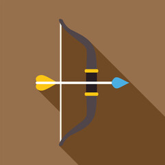 Poster - bow and arrow aiming upwards, embodying concepts of archery, hunting, skill, and precision