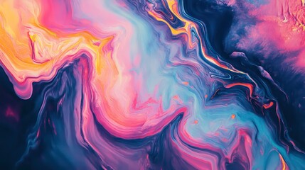 Aufkleber - Abstract swirling colors in vibrant hues of pink, purple, and gold create a dynamic visual effect.