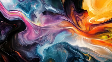 Poster - A vibrant abstract swirl of colors blending harmoniously, evoking emotion and creativity.