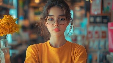 Poster - Engaging AI avatar in a vibrant store environment offering unique user guidance