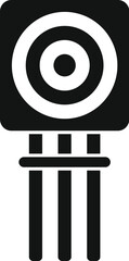Poster - simple shooting target icon with stand and concentric circles, symbolizing precision and aiming in s