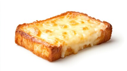 Poster - A golden-brown slice of toasted bread topped with melted cheese.