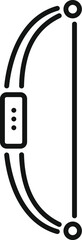 Poster - archery bow aiming bullseye target icon, simple black line web symbol