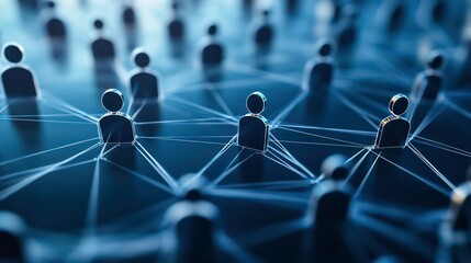 Leinwandbilder - A network diagram showing interconnected profiles, representing social connections or collaboration.