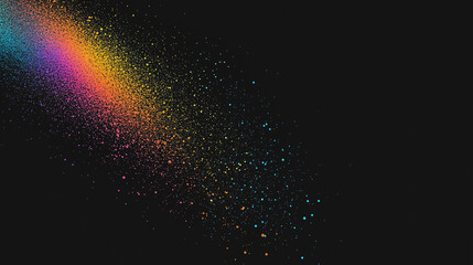 Wall Mural - abstract rainbow patten in black background, grainy gradient noise texture poster banner
