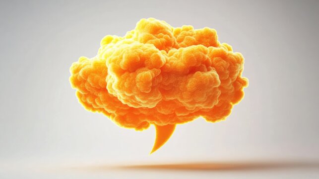 Comic-style speech bubble with a vibrant orange and yellow explosion behind it, ideal for dramatic or playful messaging.