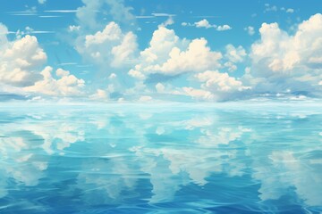 Poster - Pale blue background enhancing composition elements with soft contrast for visual harmony