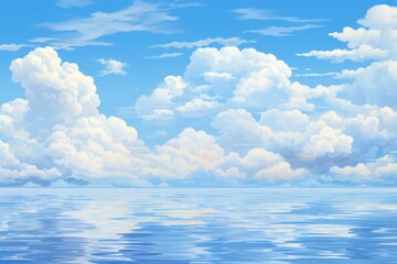 Poster - Pale blue background enhances composition elements for a harmonious color palette