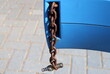 © shimon - Strong iron steel chain close up.