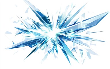 Poster - Shattered ice shards create an intricate pattern of light and reflection, capturing the beauty of crystalline formations in vivid detail