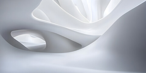 Poster - abstract white architectural forms