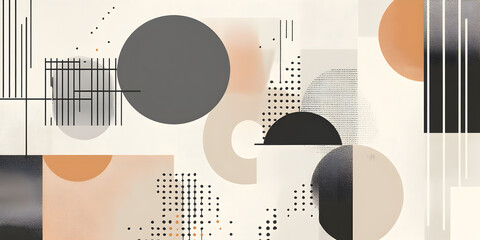 Poster - Abstract Geometric Shapes: A captivating blend of geometric shapes, textures, and colors create a mesmerizing visual composition. This abstract design is perfect for contemporary interiors.