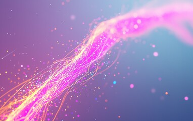 Poster - Colorful abstract light trails illuminate a vibrant background in a visually stunning digital artwork