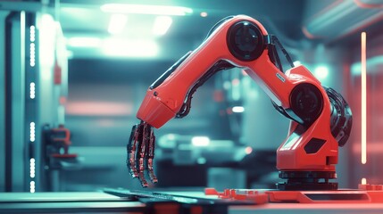 Poster - A robotic arm in a modern industrial setting, designed for automation tasks.