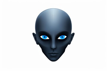 Poster - Minimalist alien design featuring simple shapes and colors on a crisp white background