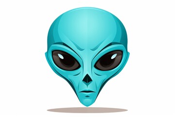 Poster - Minimalist alien design featuring simple shapes and colors on a clean white background