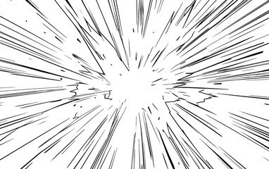 Aufkleber - Dynamic explosion graphic with dramatic lines radiating from a central point, emphasizing movement and energy