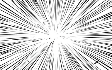 Poster - Dynamic burst of lines radiating outward from a central point, creating an explosive effect in a graphic design illustration