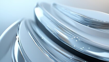 Poster - A Close-Up of an Abstract Digital Mesh Forming the Shape of a Black Hole, with Glowing Particles and Lines Creating Dynamic Movement