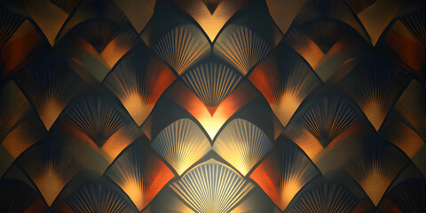 Poster - art deco geometric pattern: luxurious and sophisticated, this image features an intricate art deco-i