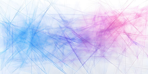 Poster - abstract dreamscape: a delicate dance of ethereal lines in shades of blue and pink, creating a dream