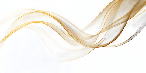 Poster - Golden Abstract Wave Flow.  A mesmerizing image of a flowing, translucent golden wave, perfect for design backgrounds and presentations.