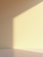 Aufkleber - A geometric shadow falls across a textured light brown wall showcasing a subtle interplay of light on a minimalist mockup