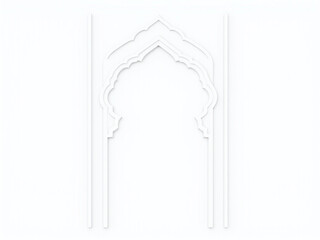 Poster - A simple Islamic design featuring an Indian arch Arab line frame and Ramadan ornament in a bright isolated setting on a white background