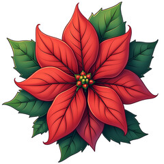 Aufkleber - christmas flower poinsettia