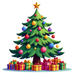 Poster - christmas tree with gifts