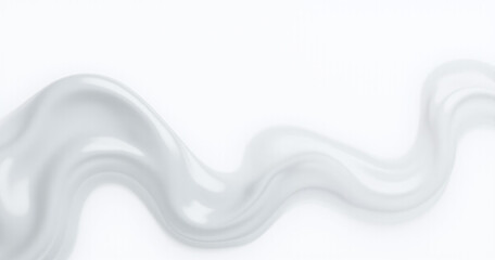 Poster - Abstract liquid wavy shapes on a white background create a modern light gray technology inspired space design concept poster layout