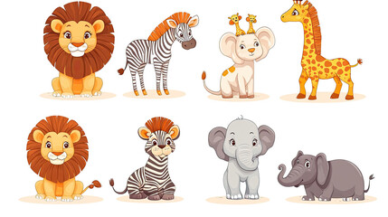 Poster - Lions Zebras Elephants Generative AI