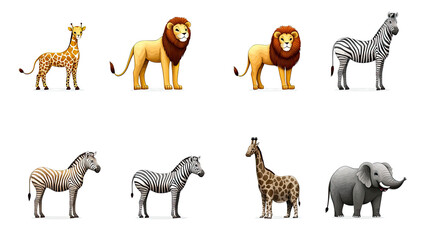 Poster - Lions Zebras Elephants Generative AI
