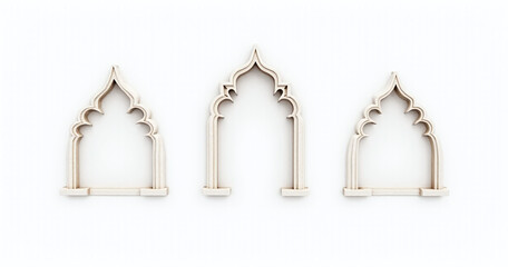 Aufkleber - mic architectural elements featuring ornate windows and arches in a traditional style set against a simple white background with minimal borders