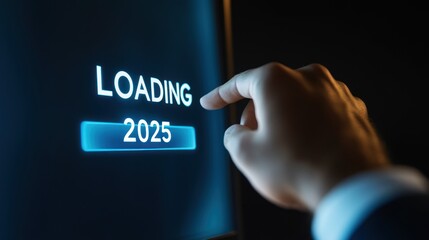 Poster - A Hand Interacting with a Digital Interface Showing 