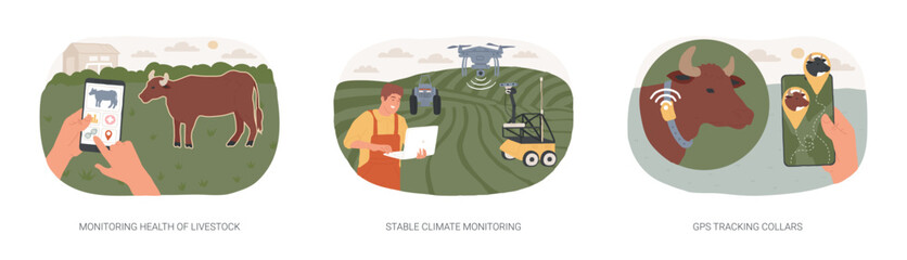 Poster - Smart farming isolated cartoon vector illustrations se