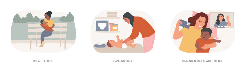 Poster - Having a baby isolated cartoon vector illustrations se