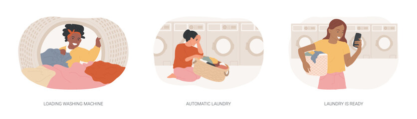 Poster - Household chores isolated cartoon vector illustrations se