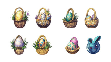 Poster - Decorative Eggs & Greenery Generative AI