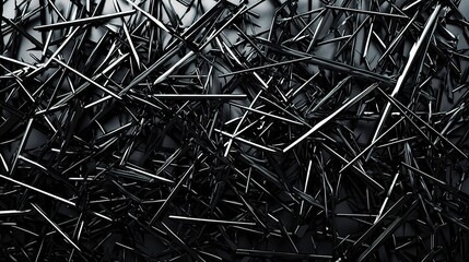 Poster - Abstract Black Metallic Texture with Sharp Lines
