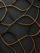 © Red Lemon - Elegant abstract art showcasing gold, flowing lines over a black background, forming an intricate and dynamic web-like pattern.