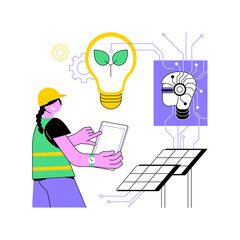 Poster - AI-Enhanced Energy Efficiency Consulting abstract concept vector illustration.
