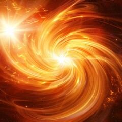 Poster - Abstract cosmic background showing a bright orange swirl of energy emanating from a star in a distant galaxy