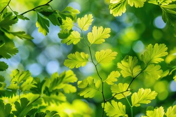 A detailed view of a cluster of green leaves