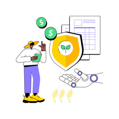 Poster - AI-Data-Driven Crop Insurance abstract concept vector illustration.