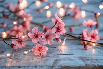 Wall Mural - A close-up view of a bouquet of flowers on a table