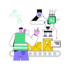 Poster - AI-Optimized Warehouse Operations abstract concept vector illustration.