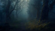 © Digital Dreams Studi - Foggy Forest at Dusk with Soft Light Through Trees
