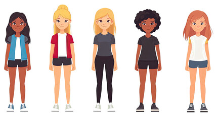 Poster - Set of Young Girl Avatars for Video Game Profiles and Fantasy Gaming Generative AI