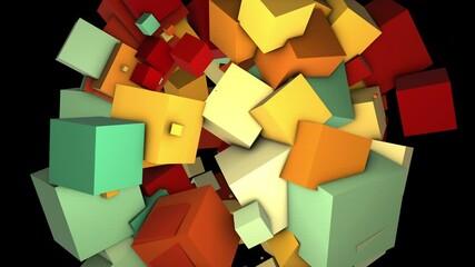 Aufkleber - Abstract colorful cubes. Computer generated 3d render